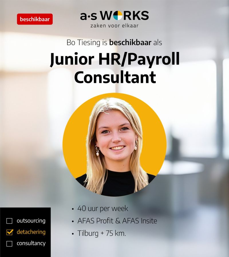 junior hr/payroll consultant beschikbaar